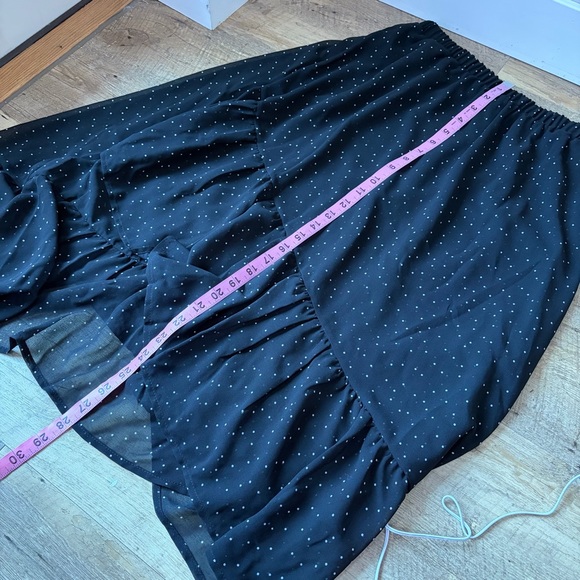 A New Day Black Polka Dot Ruffle Midi Skirt - Picture 6 of 7